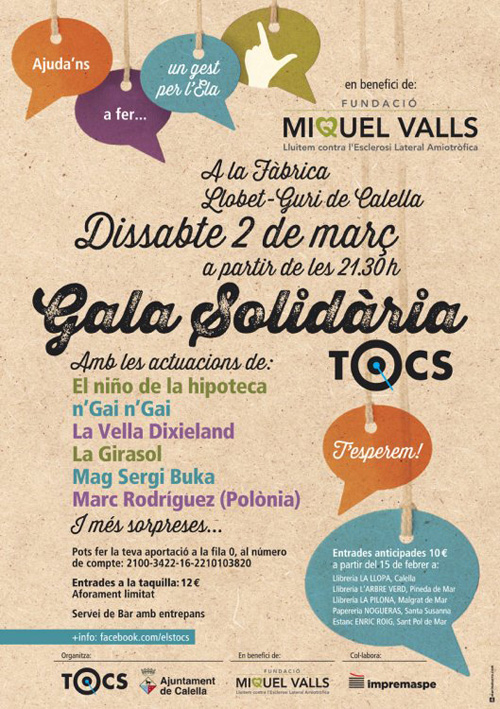 Gala solidària per la lluita contra l'ELA, a Calella
