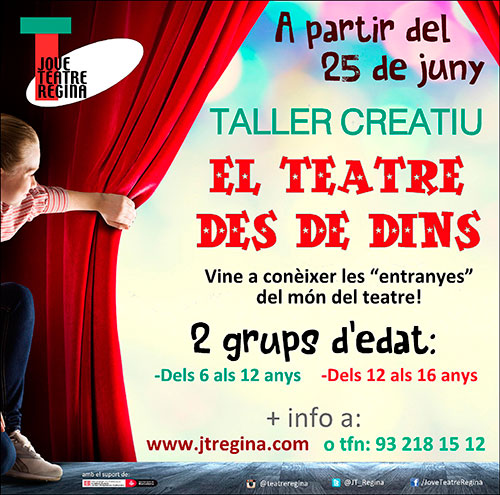 Taller Creatiu: el teatre des de dins al Jove Teatre Regina
